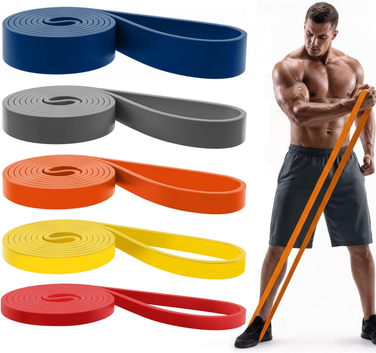 Pull up Bands, Resistance Bands, Pull up Assistance Bands Set for Men & Women, Exercise Workout Bands for Working Out, Body Stretching, Physical Therapy, Muscle Training