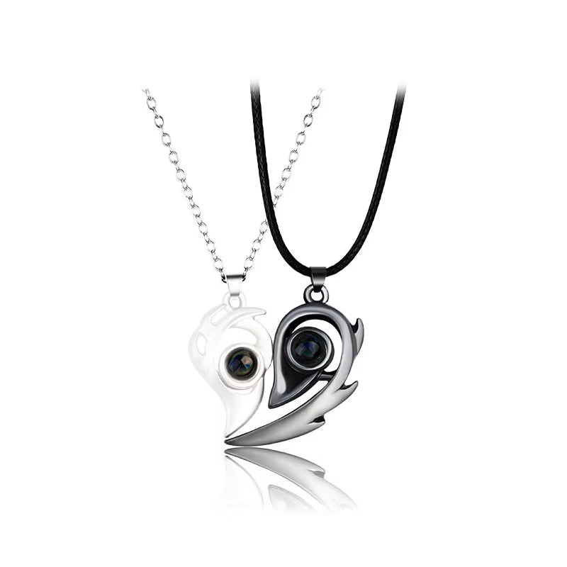 2Pcs Magnetic Heart Couple Necklace for Women Men Lover Valentine'S Day Wedding Anniversary Best Friend Party Jewelry Gifts