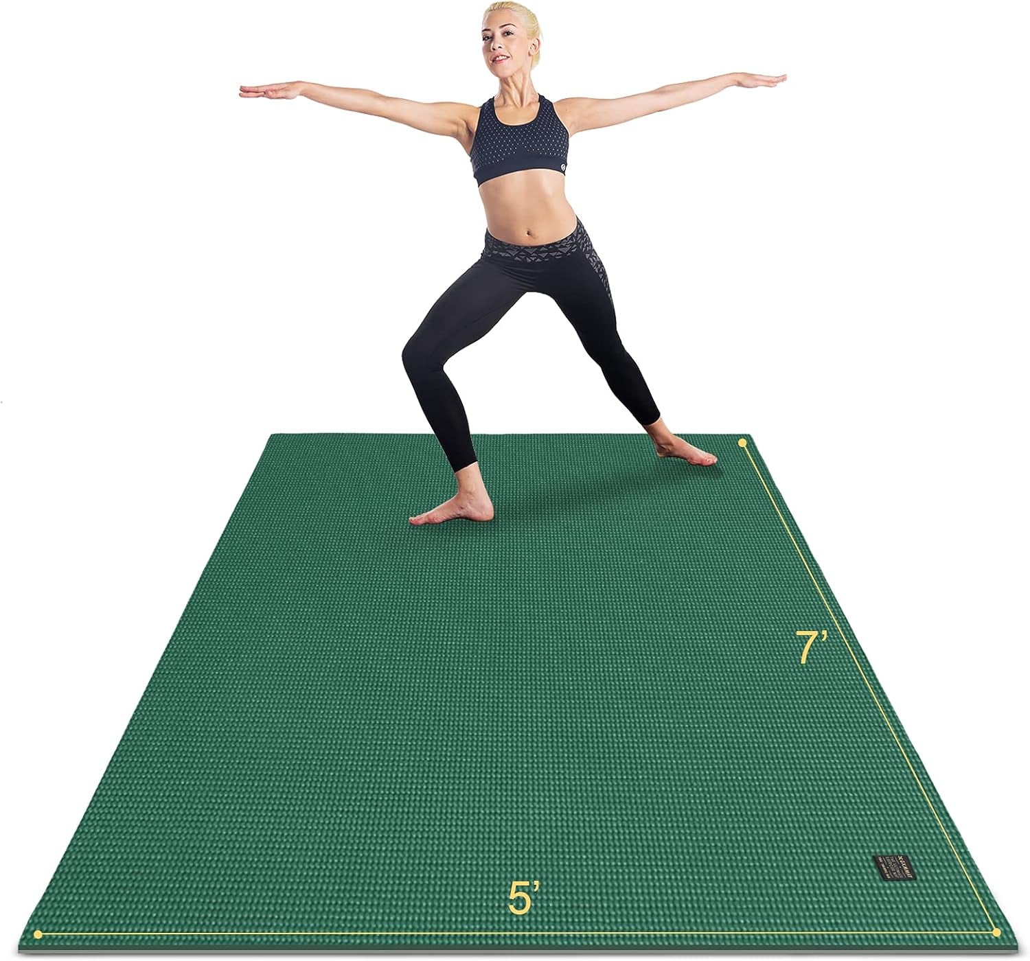Large Yoga Mat 6'X4'/6'X6'/7'X5'(7Mm/9Mm), Extra Thick Workout Mats for Home Gym Flooring,Ultra Comfortable Non-Slip Quick Resilient Barefoot Wide Exercise Mat for Pilates,Stretching,Meditation